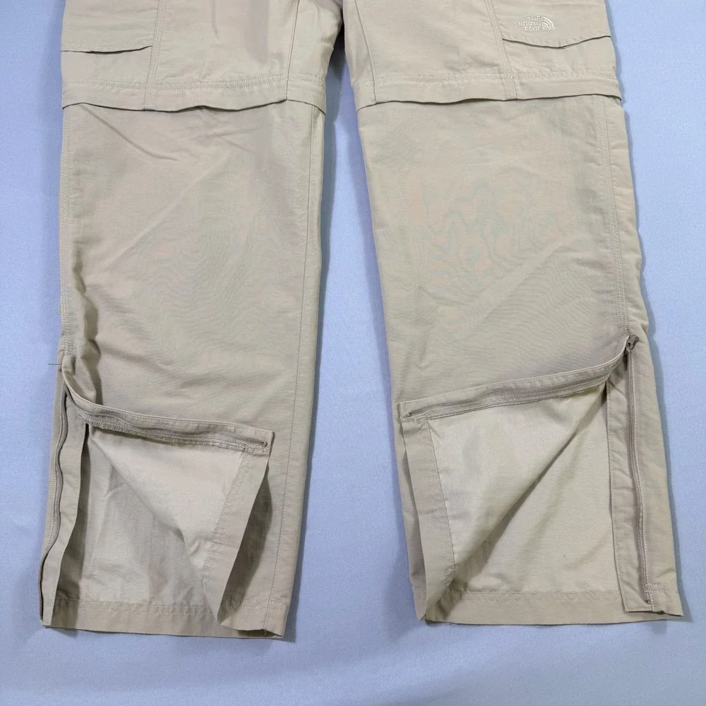 The North Face Convertible Cargo Pants Mens Large Tan Hiking Outdoor Relaxed Fit